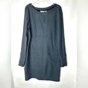 Athleta Large Spotlight Cotton dark Gray Athletic Sweater Dress Long Sleeve SZ S